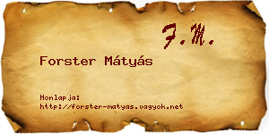 Forster Mátyás névjegykártya